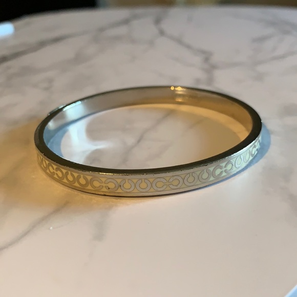 Coach thin white enamel bangle - Picture 2 of 2